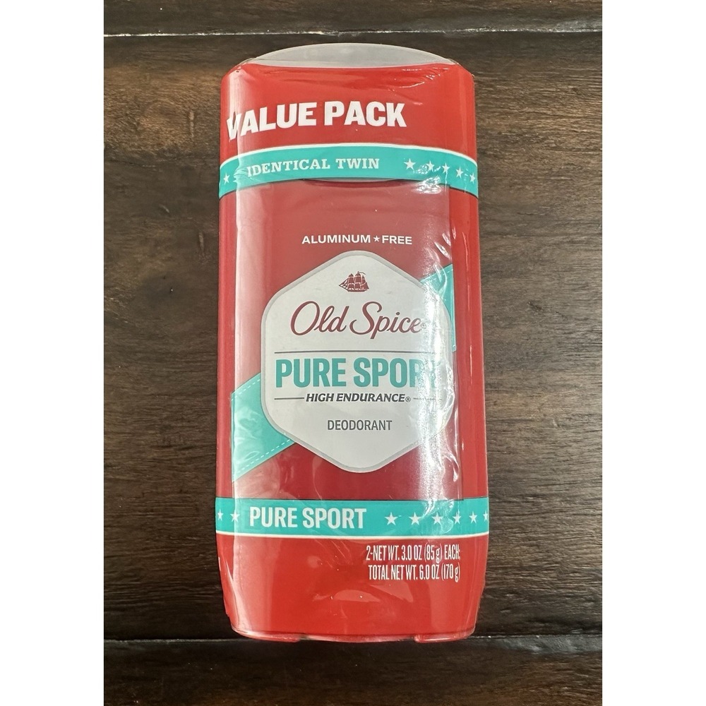Old Spice Pure Sport High Endurance 3oz Deodorant Aluminum Free Value 2 Pack NEW